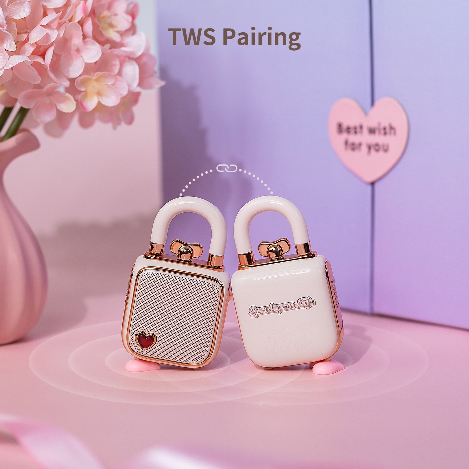 Divoom LoveLock Mini Bluetooth Speaker - Cute and Portable Audio