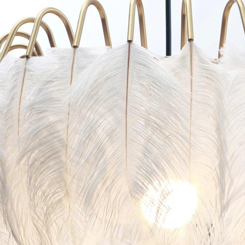 Feathered Elegance Chandelier Lamp