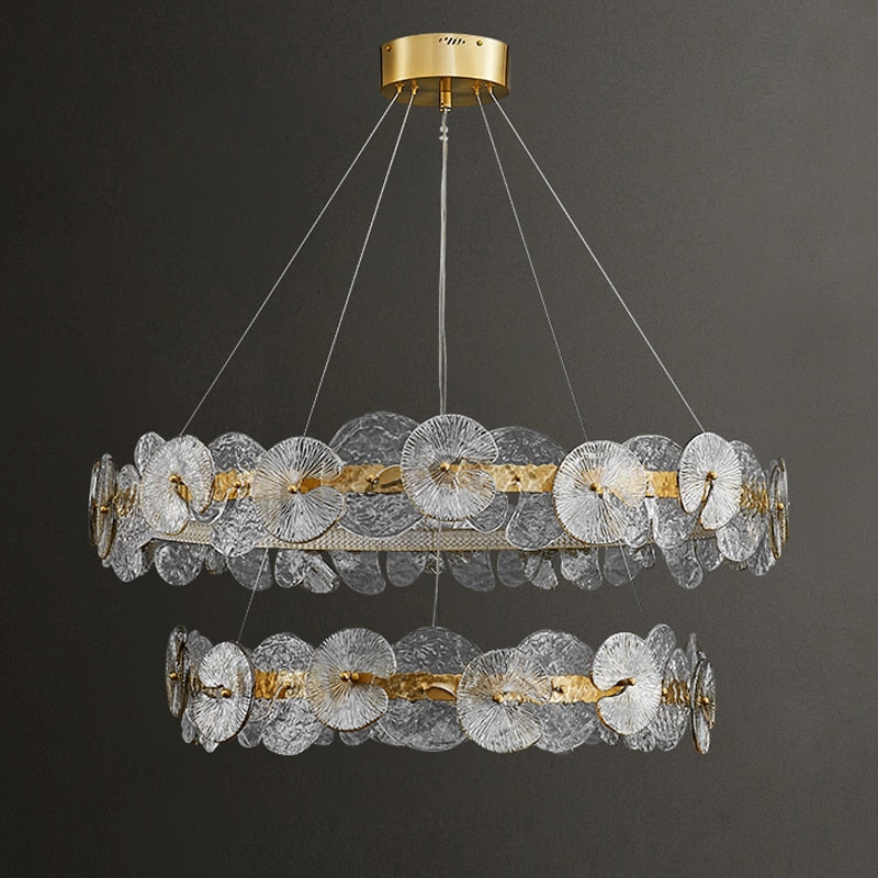 Irregular Flower Ring Glass - LED Pendant Chandelier Light