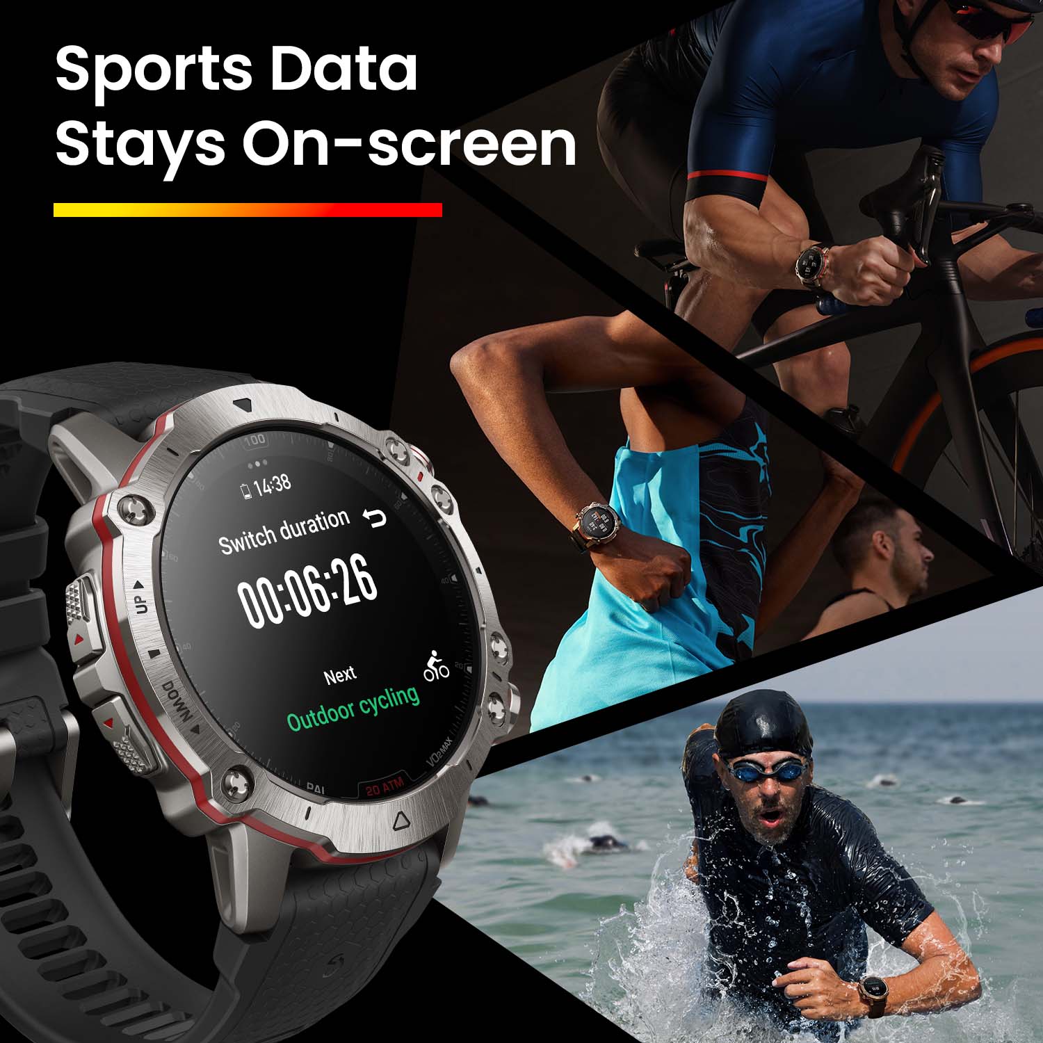 Amazfit Falcon Dual-Band GPS Smartwatch - Titanium Body & Zepp Sports