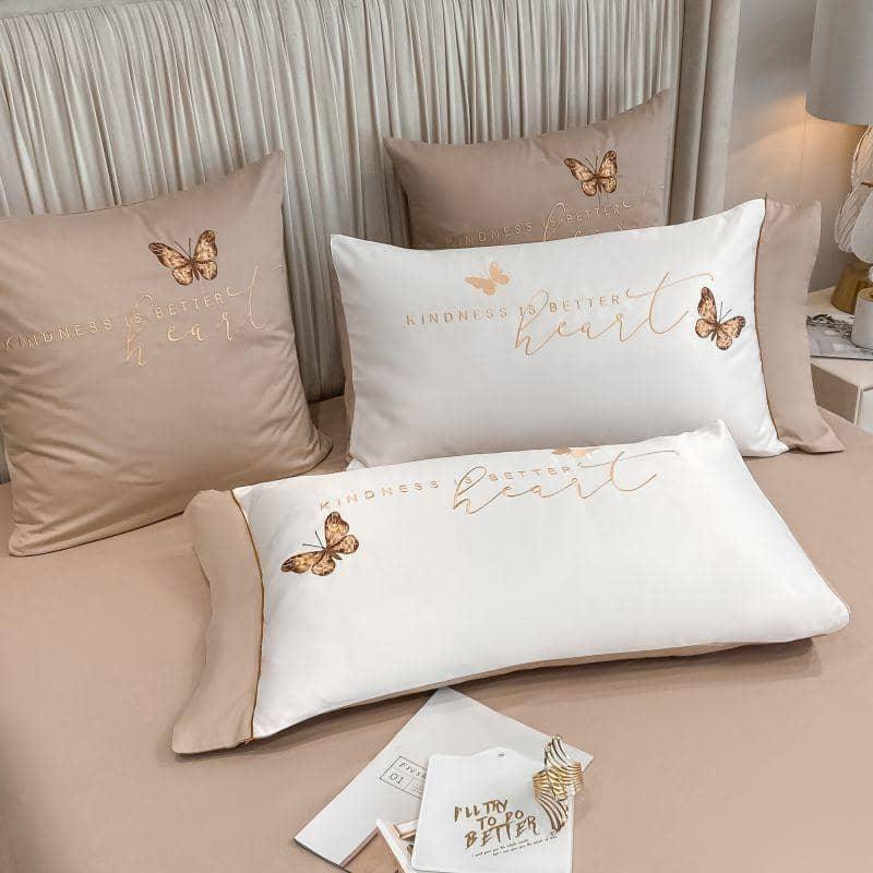 Butterfly Chic Embroidery Duvet Cover Set - Elegant & Soft Bedding