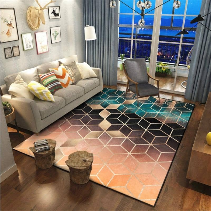 Chic Geometric Line Area Rug - Modern Living Room Decor