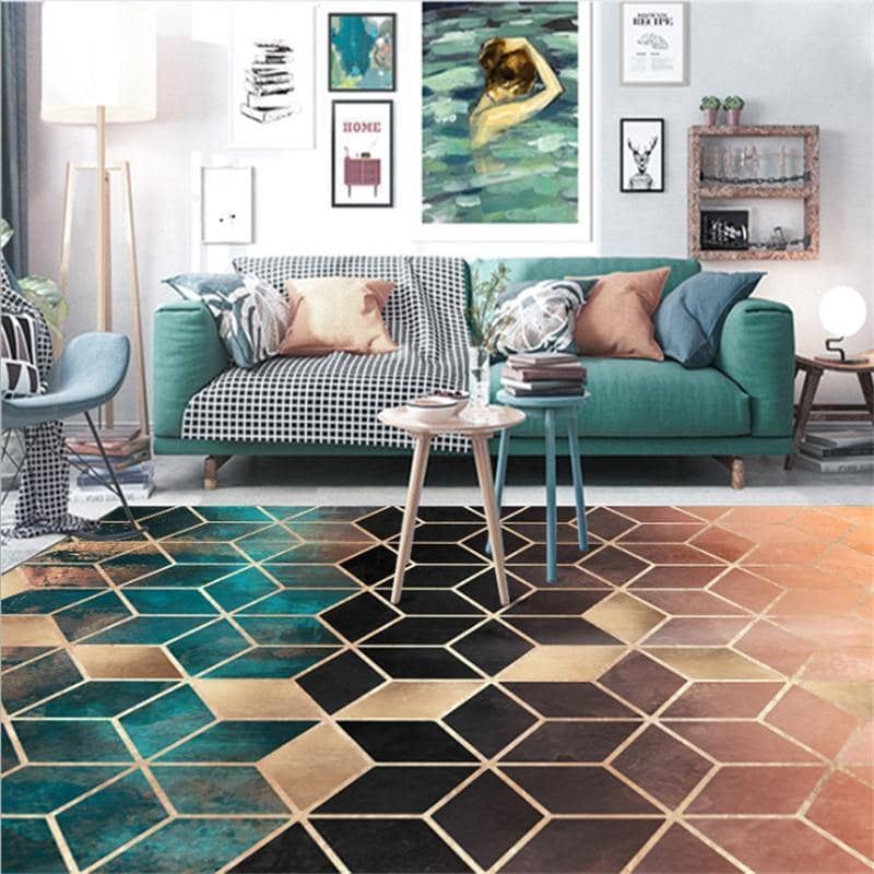 Chic Geometric Line Area Rug - Modern Living Room Decor