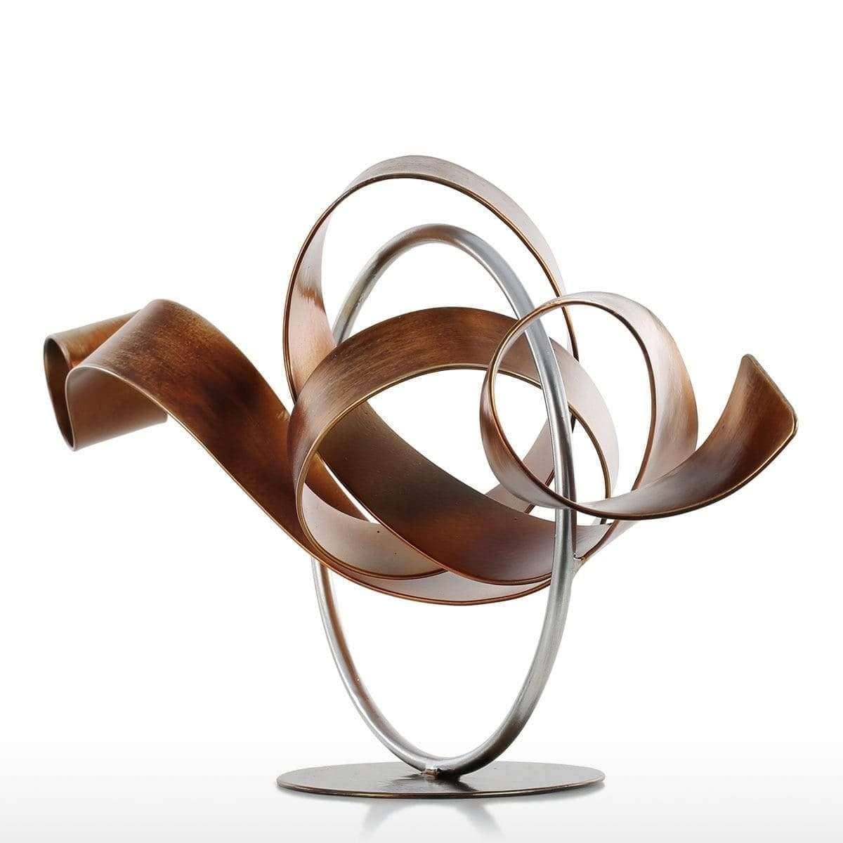 Circle & Ribbon Abstract Statue Modern Home Decor - Contemporary & Unique Design