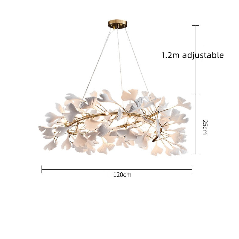 Designer Porcelain Leaves Pendant Light - Nature-Inspired Elegance