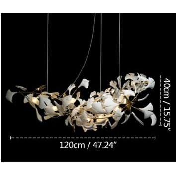 Designer Porcelain Leaves Pendant Light - Nature-Inspired Elegance