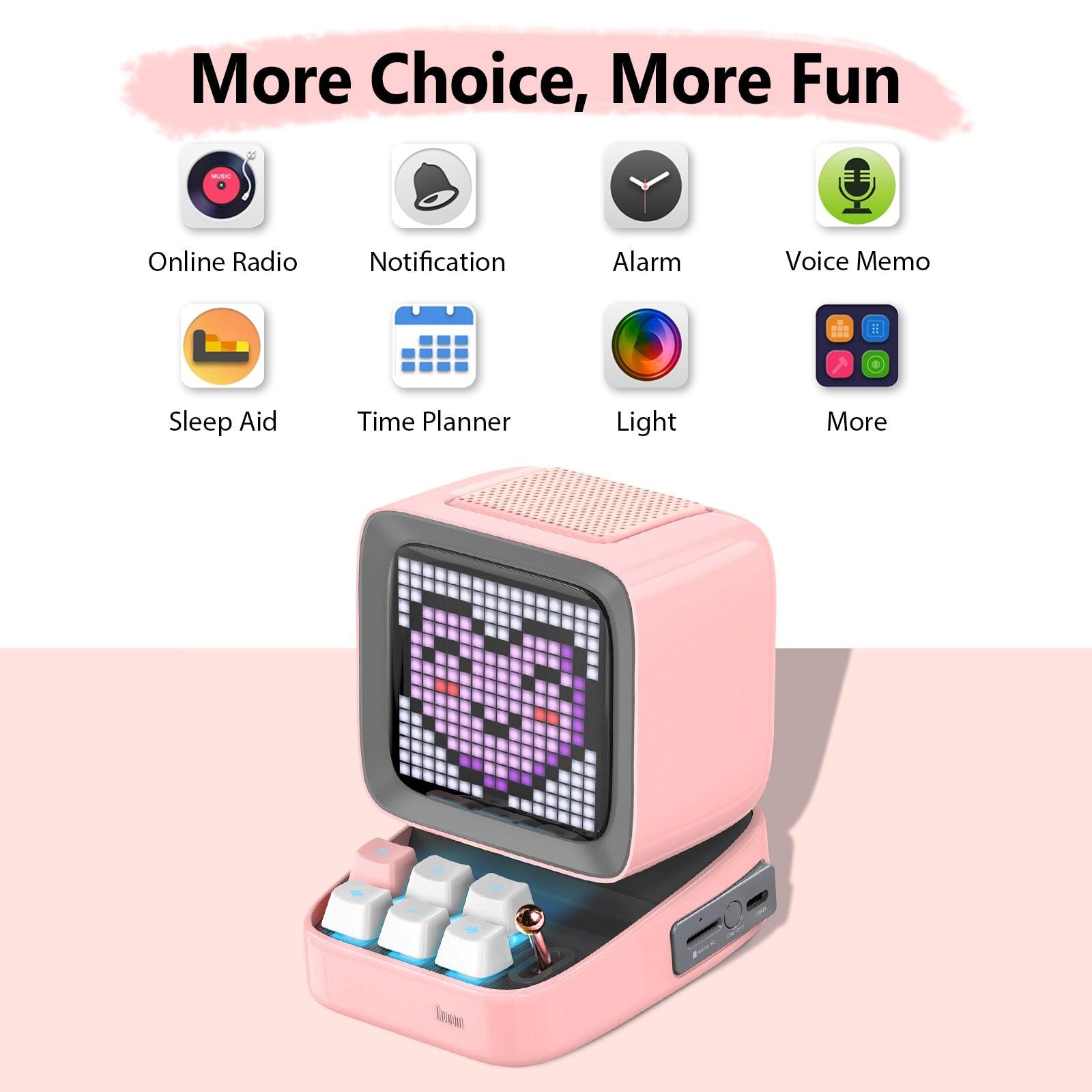 Pink Divoom Ditoo Bluetooth Speaker Retro store Pixel Display