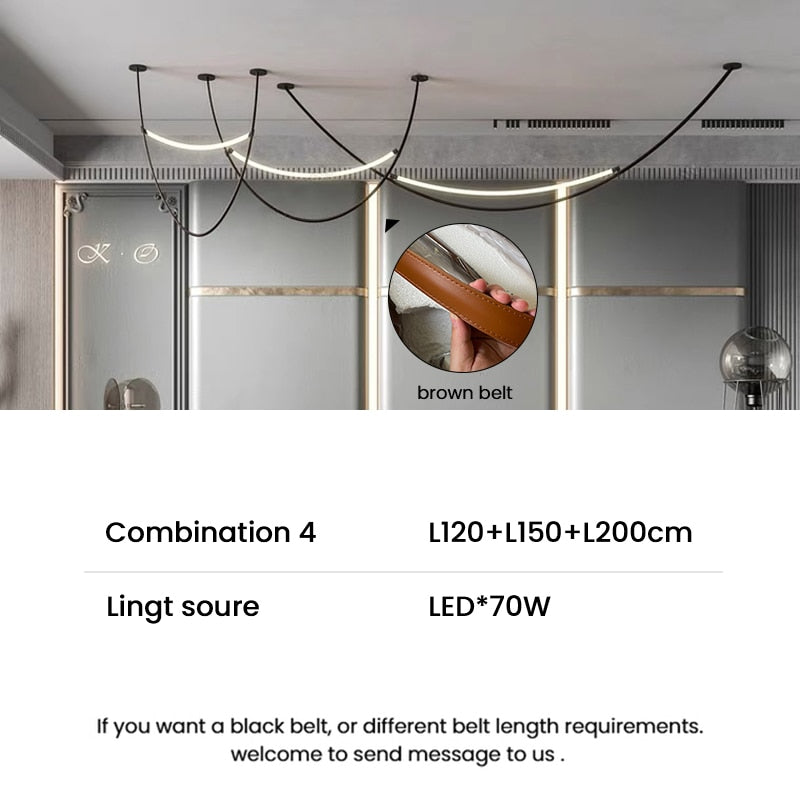 ED Belt Designer LED Ceiling Lamp: Modern Lighting with Flair