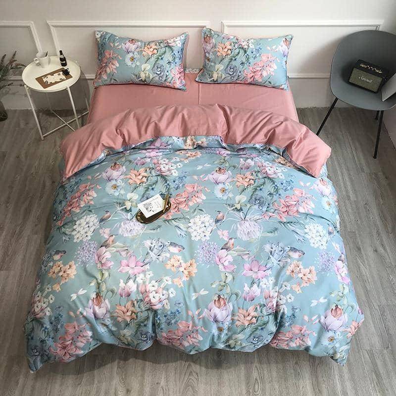 Egyptian Cotton Soft Bed Linen Flamingo Paisley Bedding Set - Comfortable and Chic