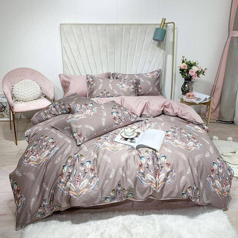 Egyptian Cotton Soft Bed Linen Flamingo Paisley Bedding Set - Comfortable and Chic