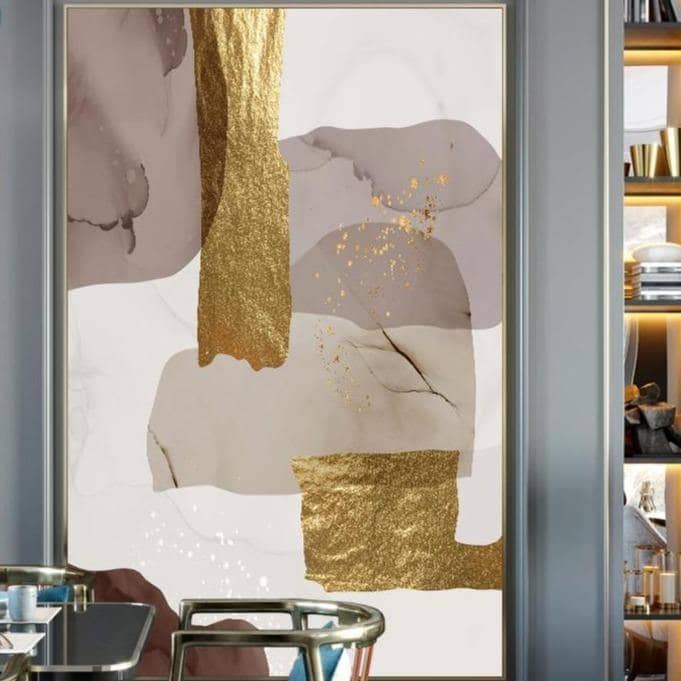 Glamorous Marble Golden Foil Wall: Elegance