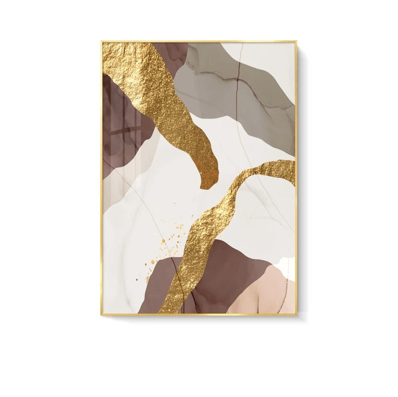 Glamorous Marble Golden Foil Wall: Elegance