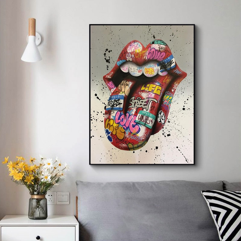 Iconic Tongue: Classic Rolling Stones Graffiti