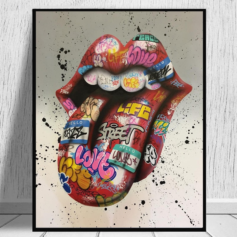 Iconic Tongue: Classic Rolling Stones Graffiti