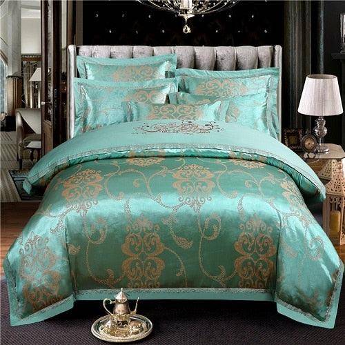 Luxurious Satin Jacquard Cotton King and Queen Size Bedding Set - Personalized Comfort