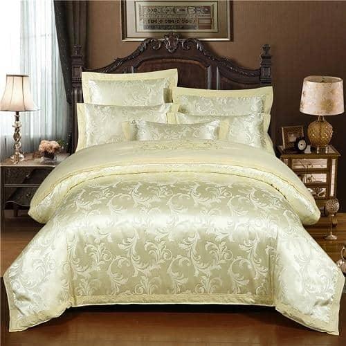 Luxurious Satin Jacquard Duvet Cover and Bed Sheet Bedding Set - Stylish and Elegant