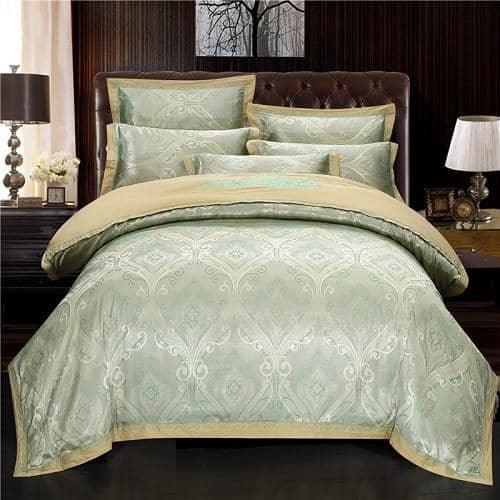 Luxurious Satin Jacquard Duvet Cover and Bed Sheet Bedding Set - Stylish and Elegant