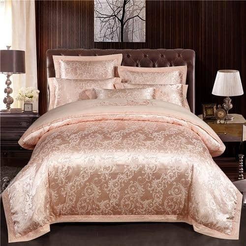 Luxurious Satin Jacquard Duvet Cover and Bed Sheet Bedding Set - Stylish and Elegant