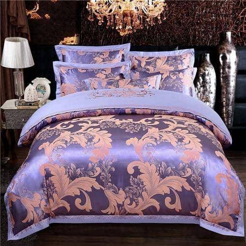 Luxurious Satin Jacquard Duvet Cover and Bed Sheet Bedding Set - Stylish and Elegant