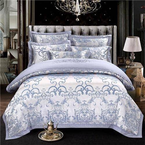 Luxurious Satin Jacquard Duvet Cover and Bed Sheet Bedding Set - Stylish and Elegant