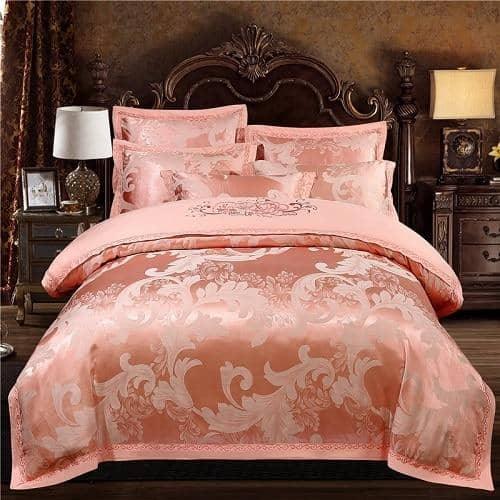 Luxurious Satin Jacquard Duvet Cover and Bed Sheet Bedding Set - Stylish and Elegant