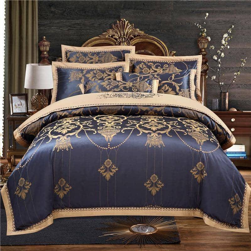 Luxurious Satin Jacquard Duvet Cover and Bed Sheet Bedding Set - Stylish and Elegant