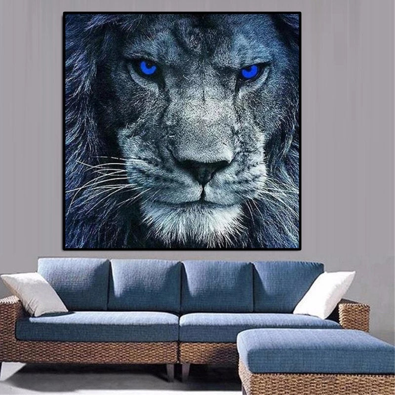 Majestic Pride: Blue-Eyed Lion in the Wilderness