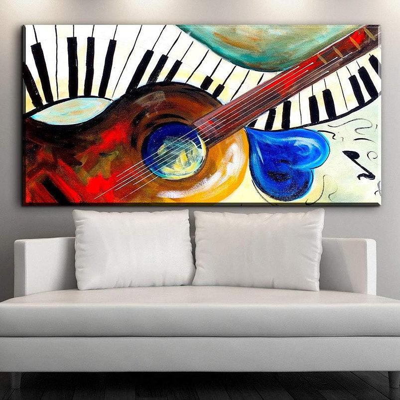 Music Time: Abstract Guitar & Piano