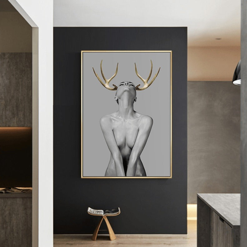 Nordic Antlers Girl - Personalized