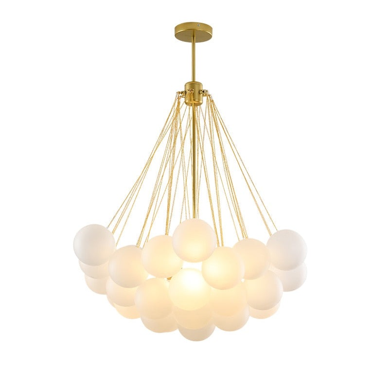 Nordic Bubble Frosted Glass Ball Chandelier - LED Lighting for Modern Homes