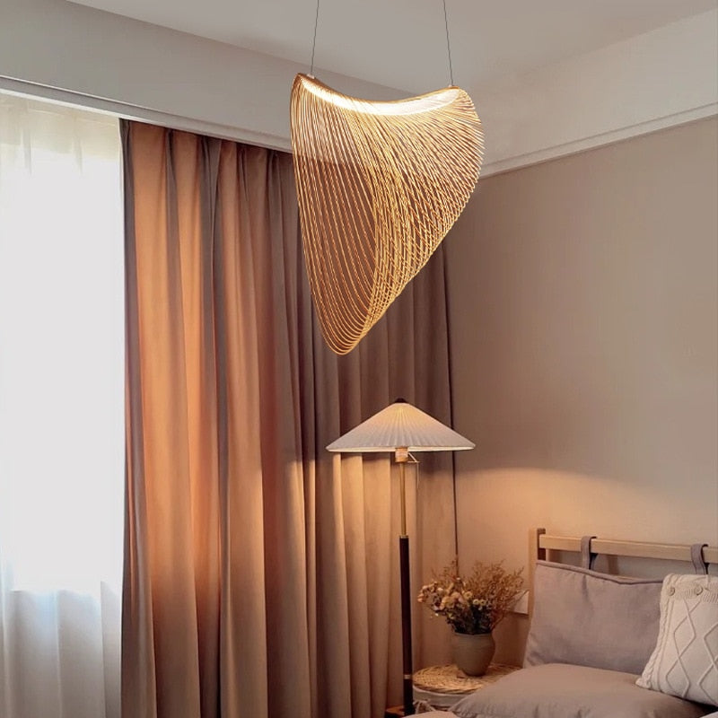 Nordic Design LED Birds Nest Pendant Light - Natural Wood Home Lighting