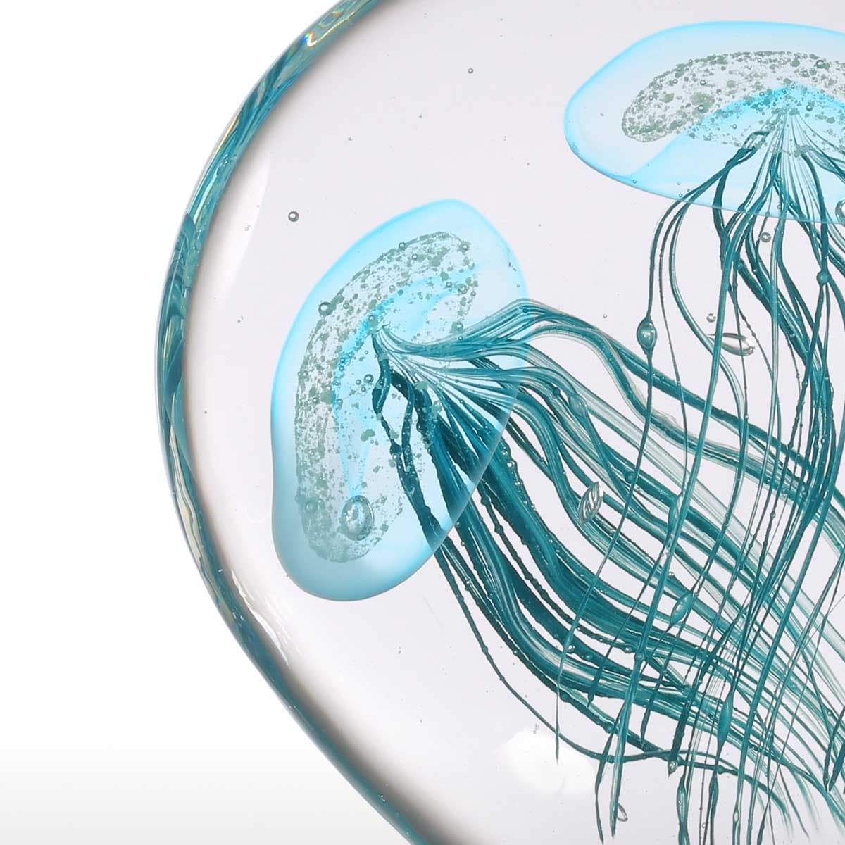 Ocean Serenade: Delicate Glass Jellyfish Sculpture