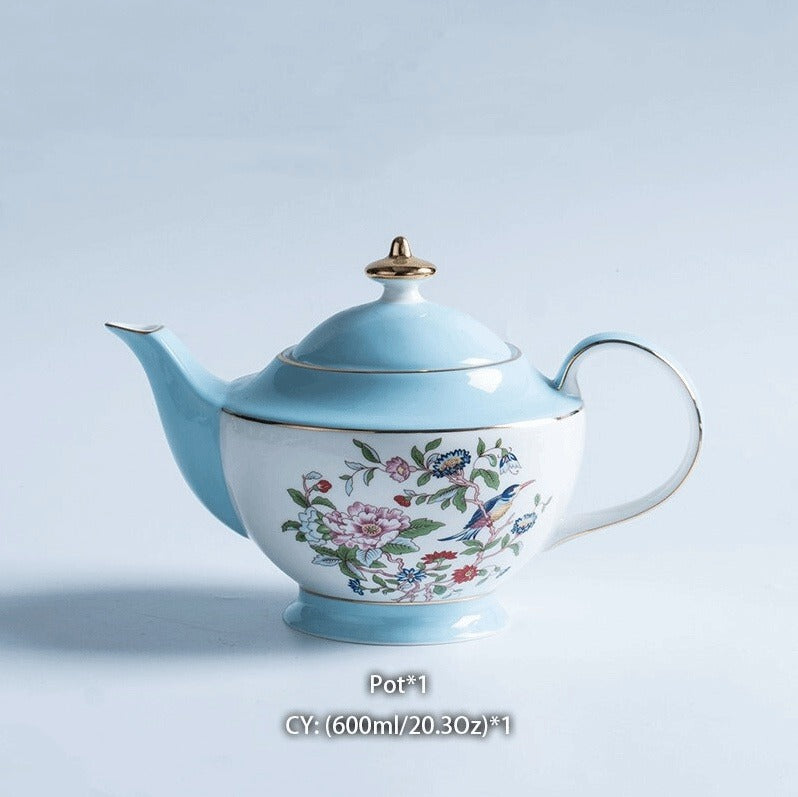 Small Teapot for One Person with English Pastoral Ceramic Hand-painted  High-end Teapot Tea Household Cup Set