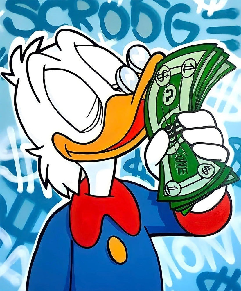 Quirky Donald Duck Love Money Pop Art - Fun