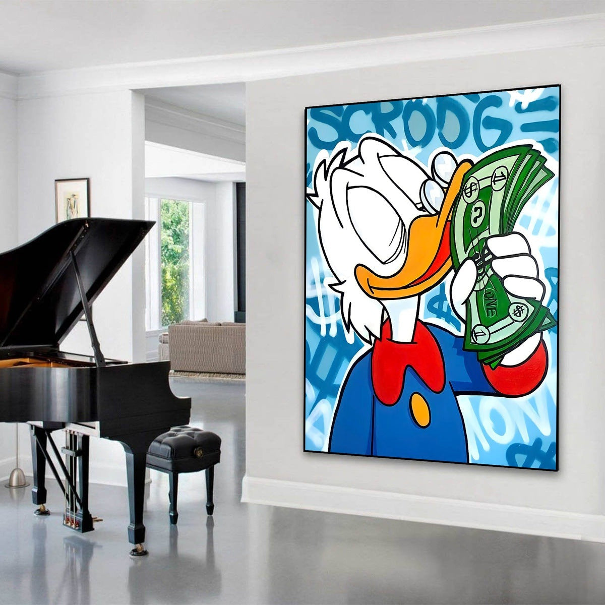 Quirky Donald Duck Love Money Pop Art - Fun