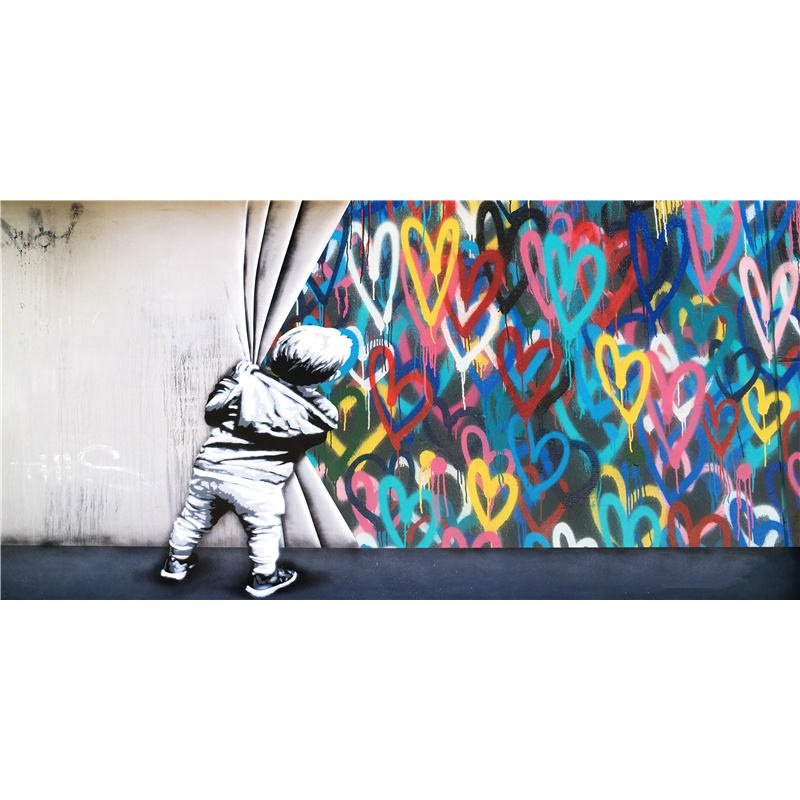 Street Art Vibe for Your Space: Banksy Boy and Love Graffiti