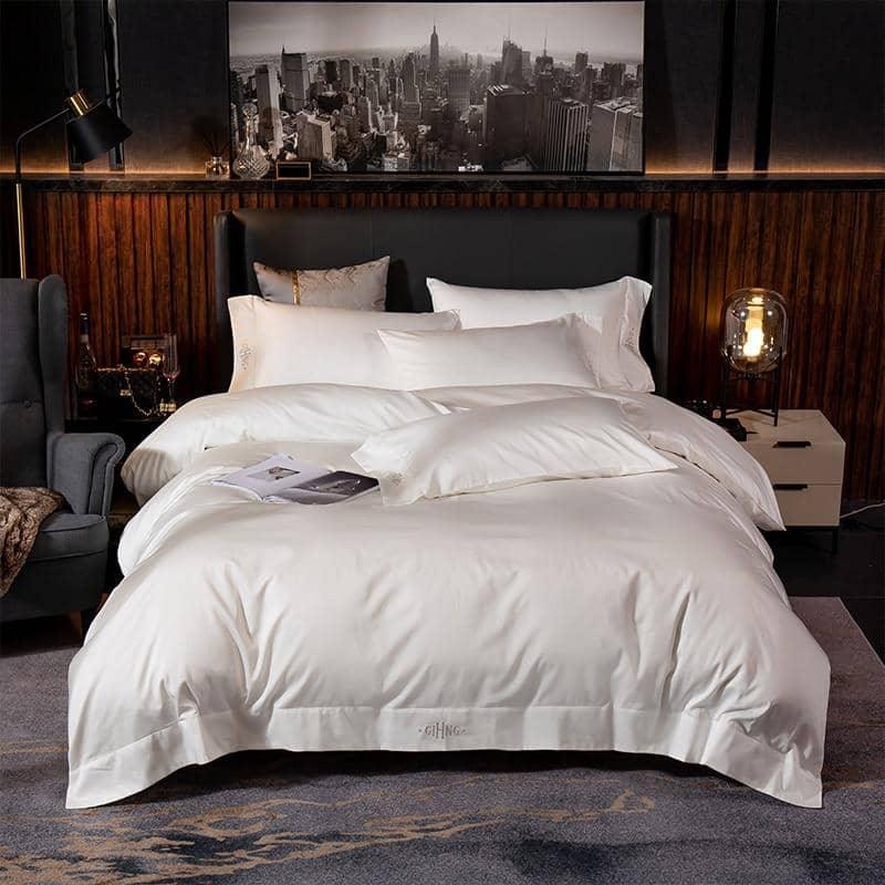 Stylish Luxury Hotel Quality Silky Egyptian Cotton Queen Size 4/6pcs Bedding Set