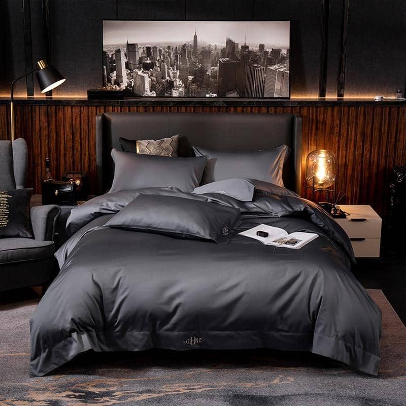 Stylish Luxury Hotel Quality Silky Egyptian Cotton King Size 4/6pcs Bedding Set