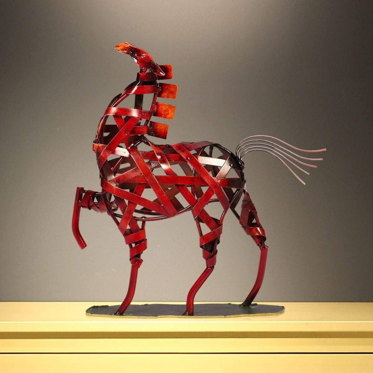 Weaving Horse Sculpture - Contemporary Home Decor Accessory