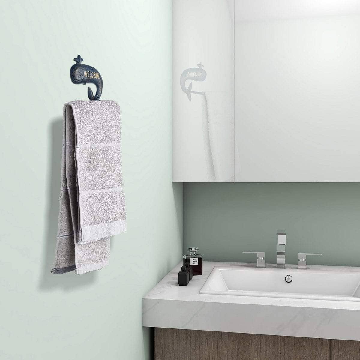 Whale Bathroom Holder Rack - Unique & Attractive Toilet Paper Roll Towel Holder
