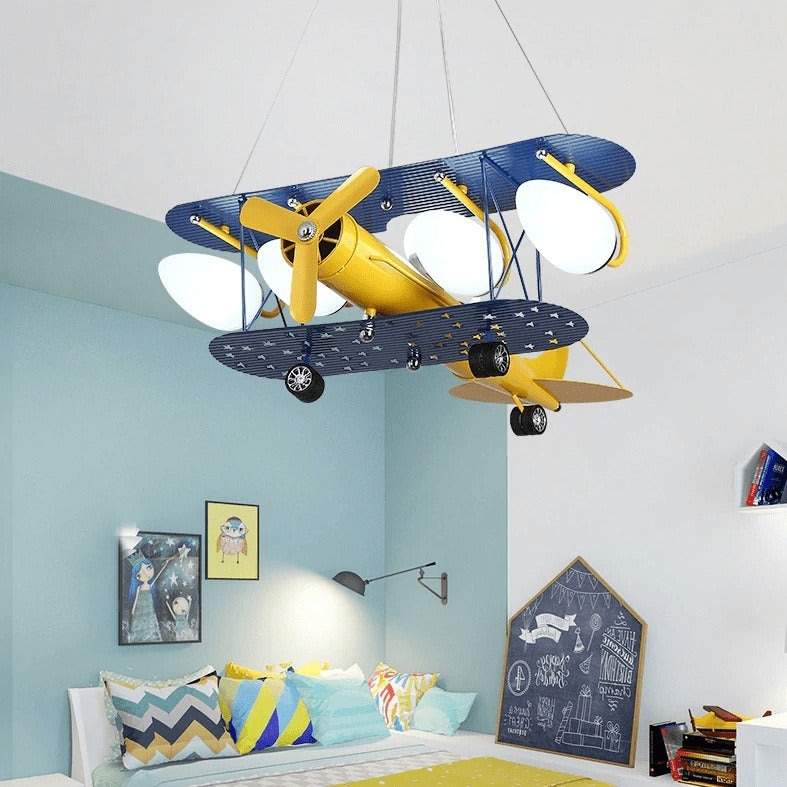 Whimsical Cartoon Airplane Chandelier - Perfect for Kids' Spaces