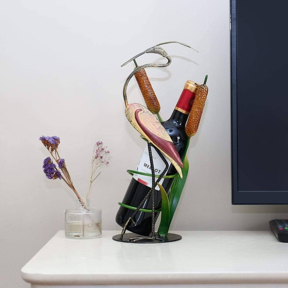 Wild Crane Wine Bottle Holder Stand - Modern & Stylish Rack for Wine Storage